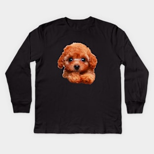 Poodle Puppy Dog - Teacup Mini Standard all are so cute! Kids Long Sleeve T-Shirt